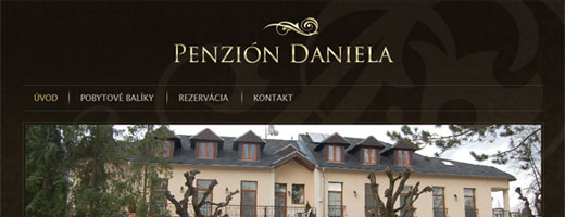 Web prezentácia pre penzión Daniela v centre Rajeckých Teplíc