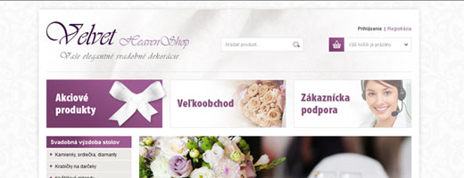 Svadobný a dekoračný internetový obchod Velvet Heaven Shop